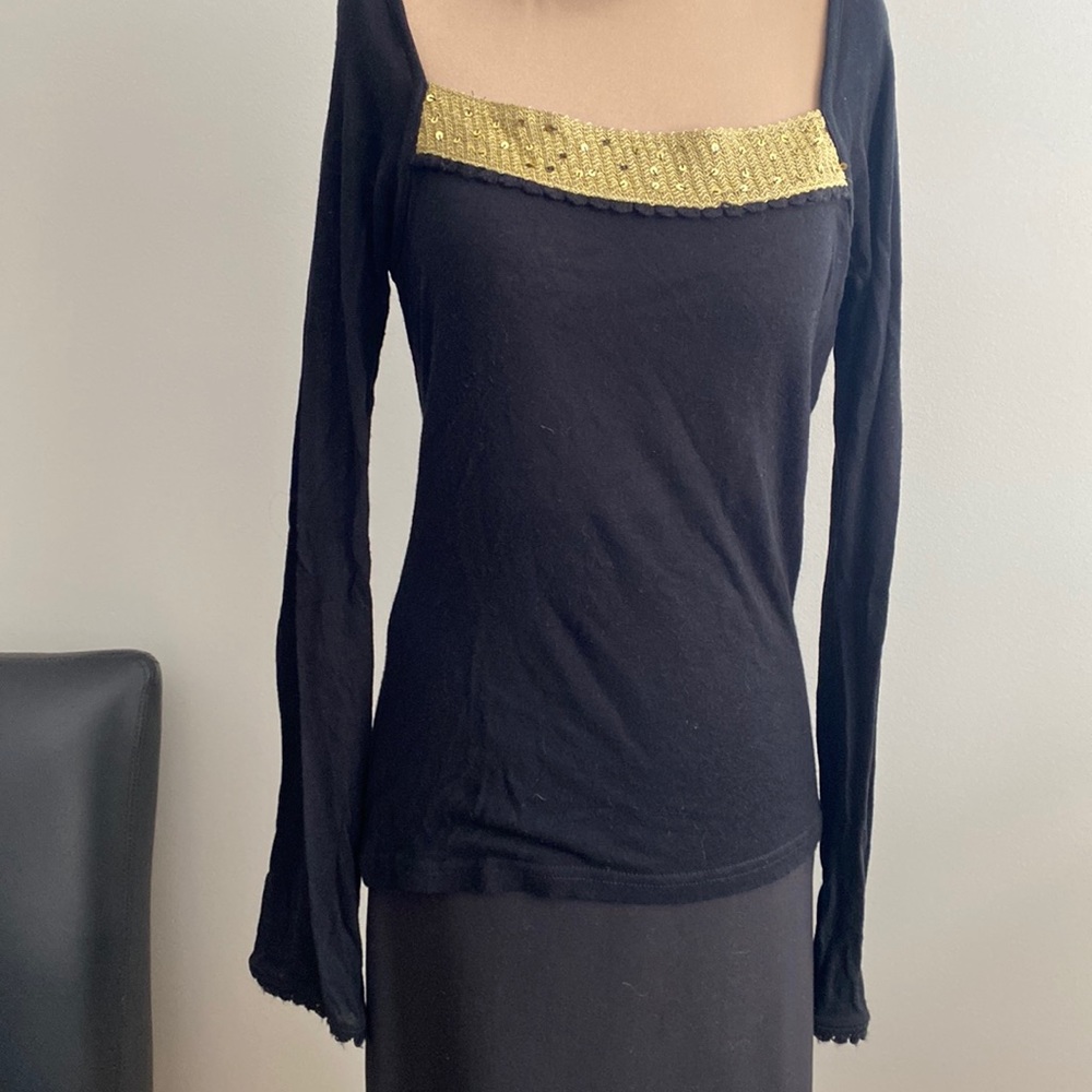 Beautiful Vintage Top by Depi with Gold Sequence Detail